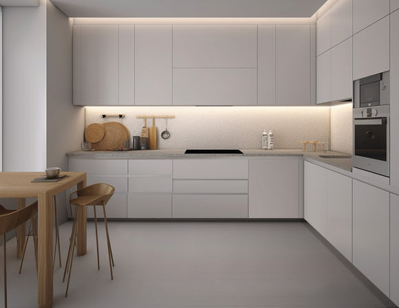 The Undercabinet Light – Infinite Cutting, Plug-and-Play Design installs effortlessly under kitchen cabinets without soldering. Cuttable LED strips and optional sensor switches provide seamless illumination for countertops and cabinet interiors.