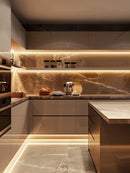 Surface-Mounted Linear Light– infinite cutting, plug-and-play design with no soldering required; supports seamless connection and optional hand-sweep, motion, or touch-dimming switches. 