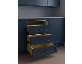 20925 LED door-sensor linear light installed inside drawer – automatically turns on when opened.