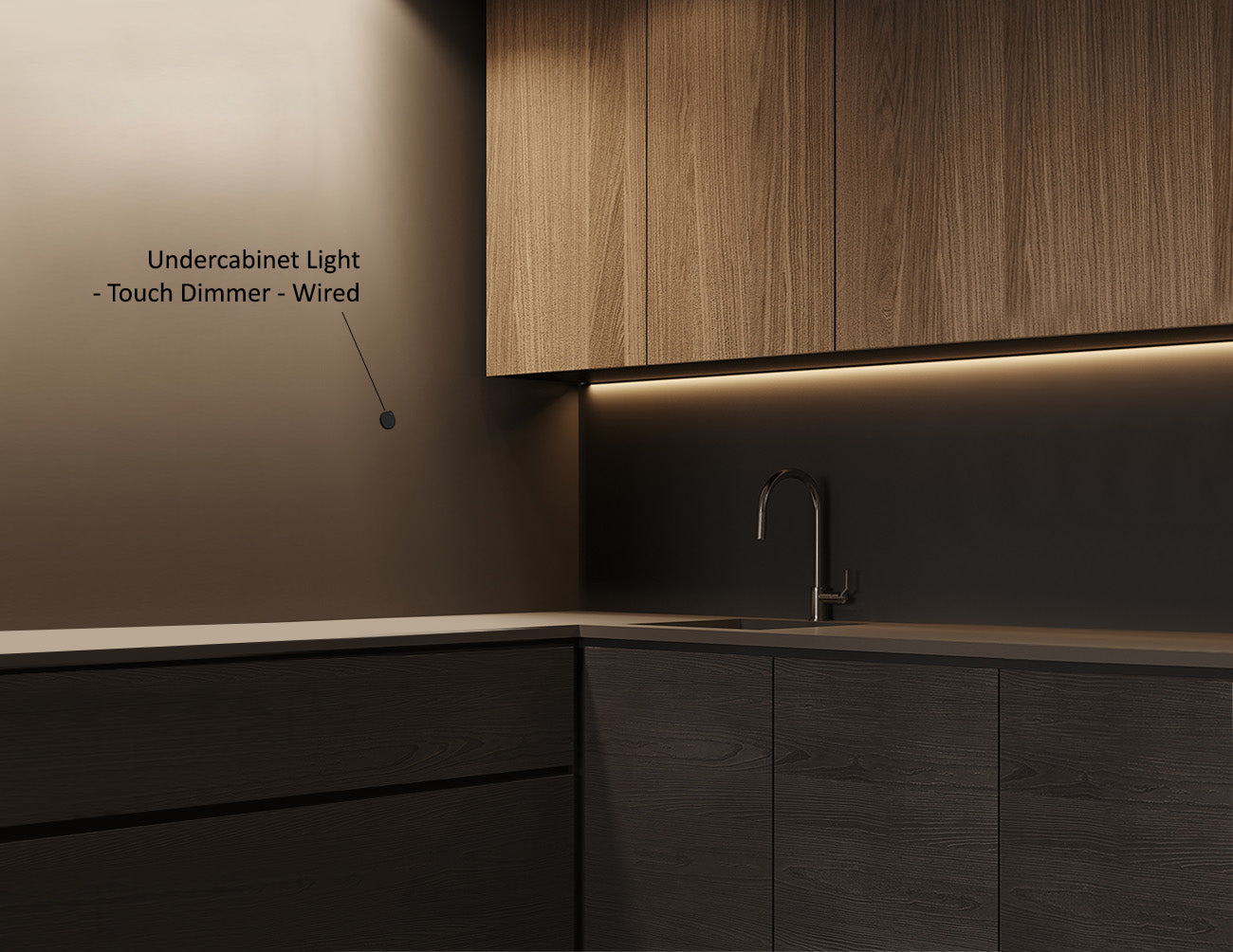 Undercabinet Light - Touch Dimmer - Wired (for LDV/LDL centralized control) - Black