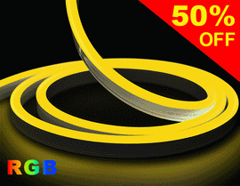 The WINT side bend neon LED lights that are RGB on clearance.