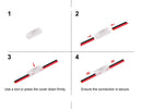 Step-by-step installation of transparent quick wire connector for LED strip lights