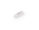 Transparent solder-free wire connector for low voltage LED strip and cabinet lighting applications