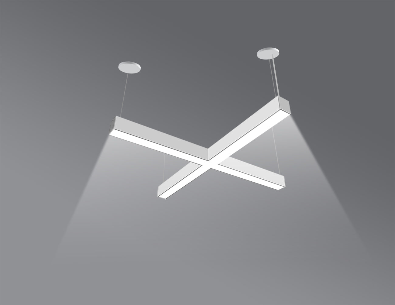 LED Linear Light - L8070 - Milky Flat Lens - X Shape