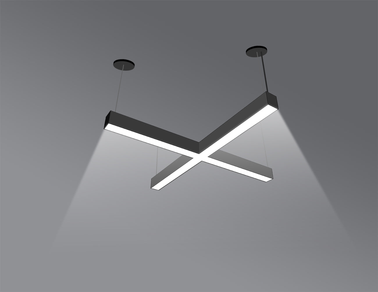 LED Linear Light - L8070 - Milky Flat Lens - X Shape