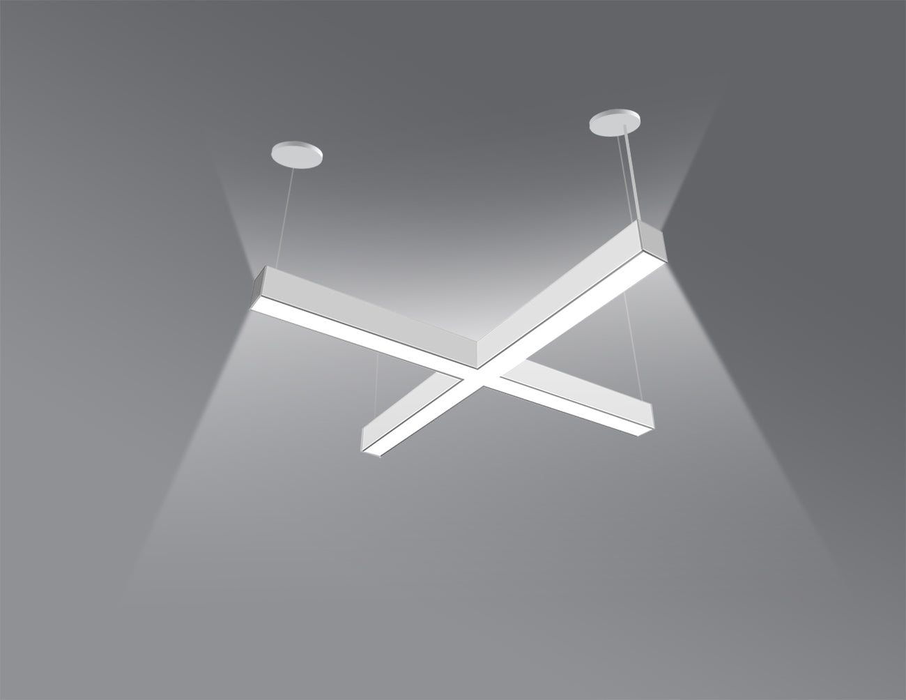 LED Linear Light - L8070 - Milky Flat Lens - X Shape