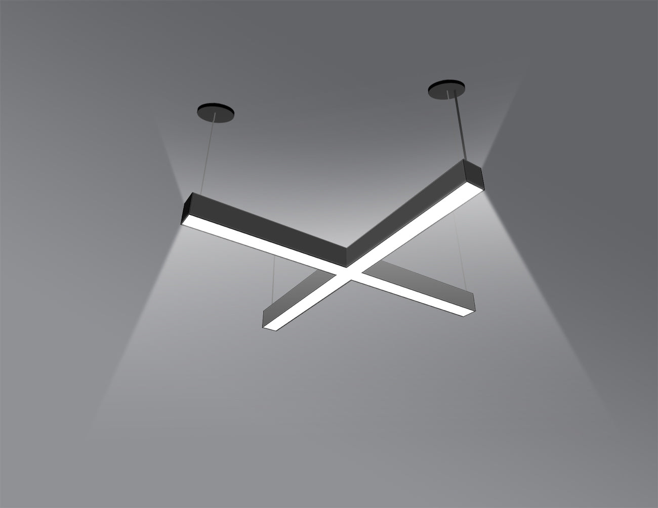 LED Linear Light - L8070 - Milky Flat Lens - X Shape