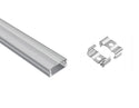 SLIM FLAT - GLQ 1707D Silver Aluminum Channel + Clear Diffuser - 94" - 6