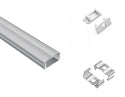 SLIM FLAT - GLQ 1707D Silver Aluminum Channel + Clear Diffuser - 94" - 9