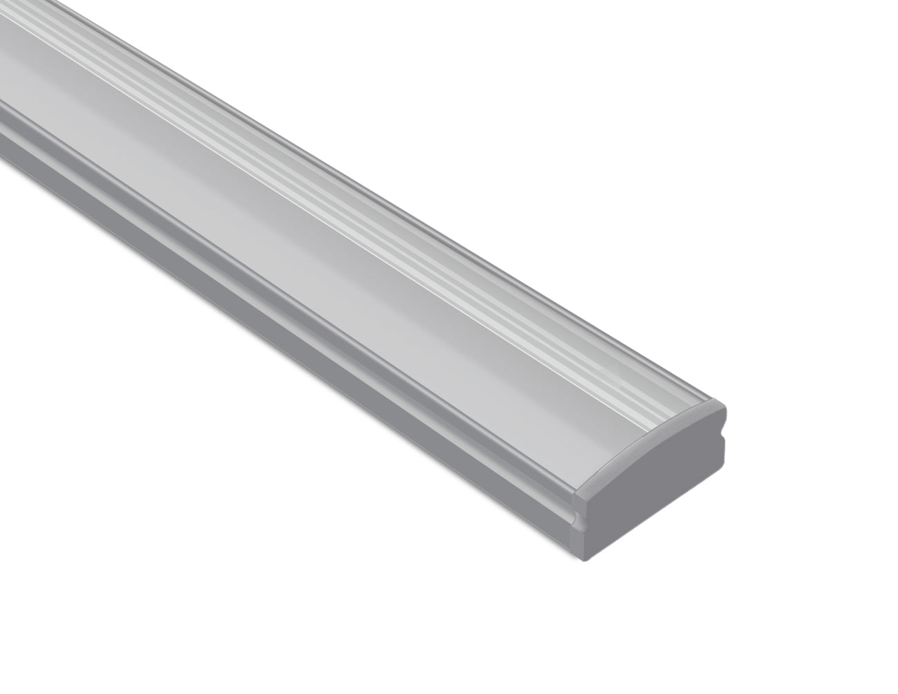 SLIM FLAT - GLQ 1707D Silver Aluminum Channel + Clear Diffuser - 94" - 0