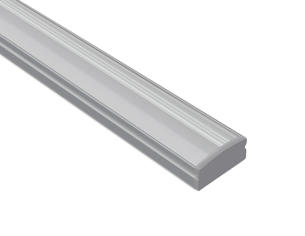 SLIM FLAT - GLQ 1707D Silver Aluminum Channel + Clear Diffuser - 94" - 2