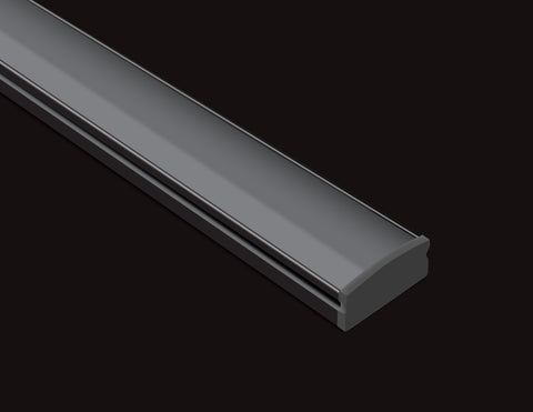 SLIM FLAT - YD 1205 Black Aluminum Channel + Black Diffuser - 24"/94" - 0