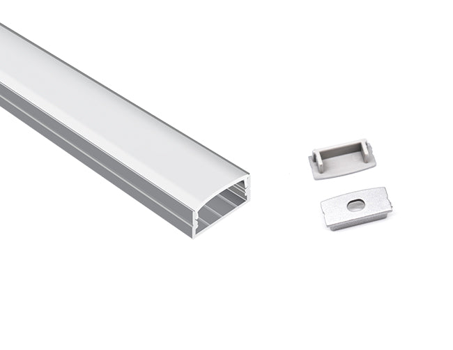 WIDE FLAT - YD 2002 Silver Aluminum Channel + Milky Diffuser - 94"