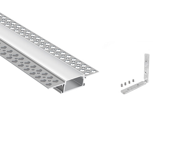 TRIMLESS RECESS - YD 7615 Silver Aluminum Channel + Milky Diffuser - 94"