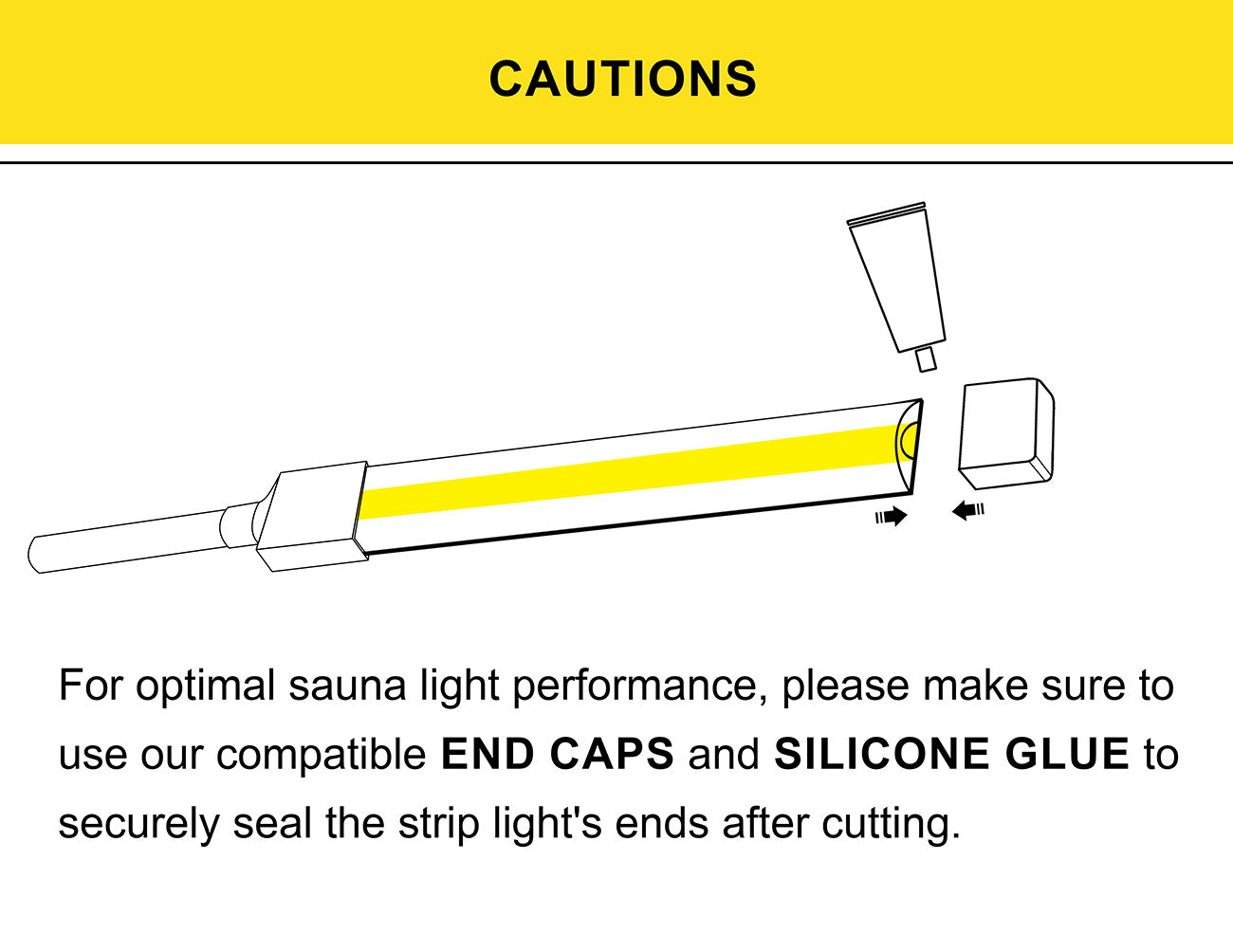 The Sauna LED Strip Light can be easily cut to the desired length and secured with adhesive for a customized fit, ensuring stable installation and durability in sauna environments.