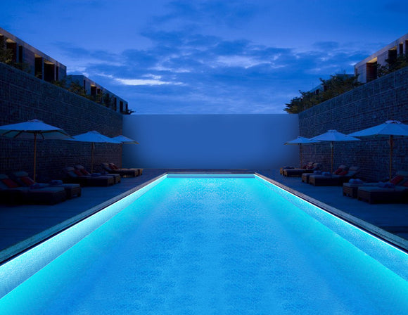 Swimming pool light engineered with strong chlorine-resistant materials for long-term underwater durability.