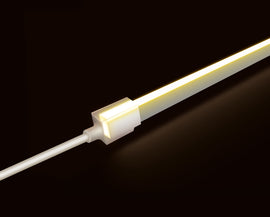 Flexible underwater pool light featuring a horizontally bendable surface for creative lighting effects.