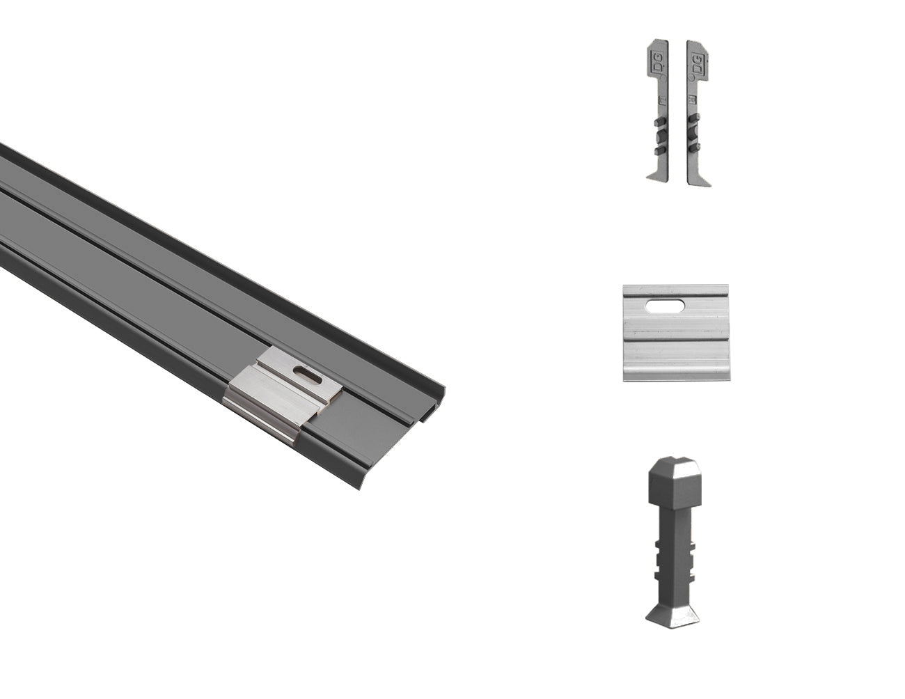 Indoor baseboard LED channel installation detail