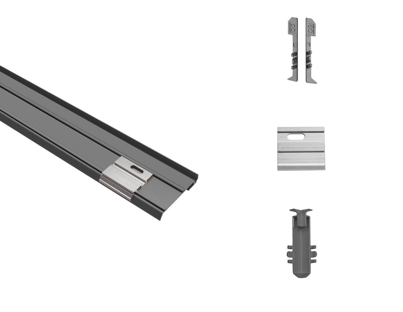 Baseboard LED channel with inside and outside corner connectors