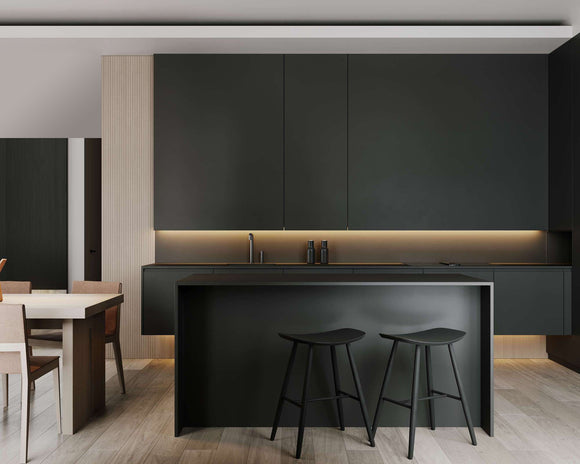 Kitchen under-cabinet LED light with hand wave dimmer, enabling smooth brightness adjustment from 10% to 100% by holding a hand near the sensor.