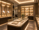LEGEND7 Series White LED Strip Light with High 97 CRI integrated into luxury jewelry display cases for accurate color rendering and refined retail lighting.