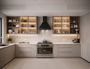 Modern kitchen featuring recessed Undercabinet Light and integrated LED strip cabinet lighting system, providing uniform task and display illumination by GL LED US LIGHTING.