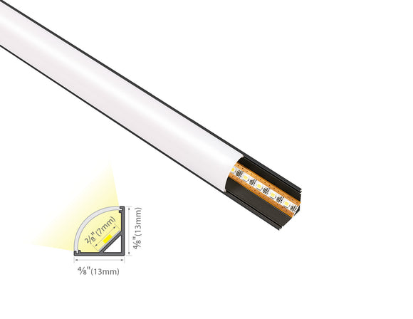 Corner surface-mounted Undercabinet Light 31056 with 13mm aluminum profile and solder-free LED linear design