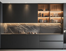 Modern under-cabinet lighting setup with touch dimmer, showing smooth dimming functionality in a kitchen environment.