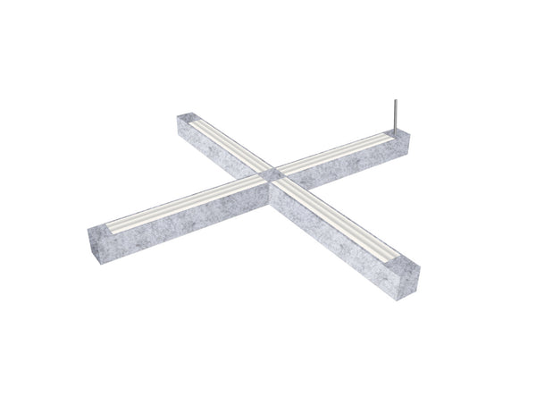 LED Linear Light - L8070 - Acoustic Housing - Batwing Up Lens - X Shape - 3