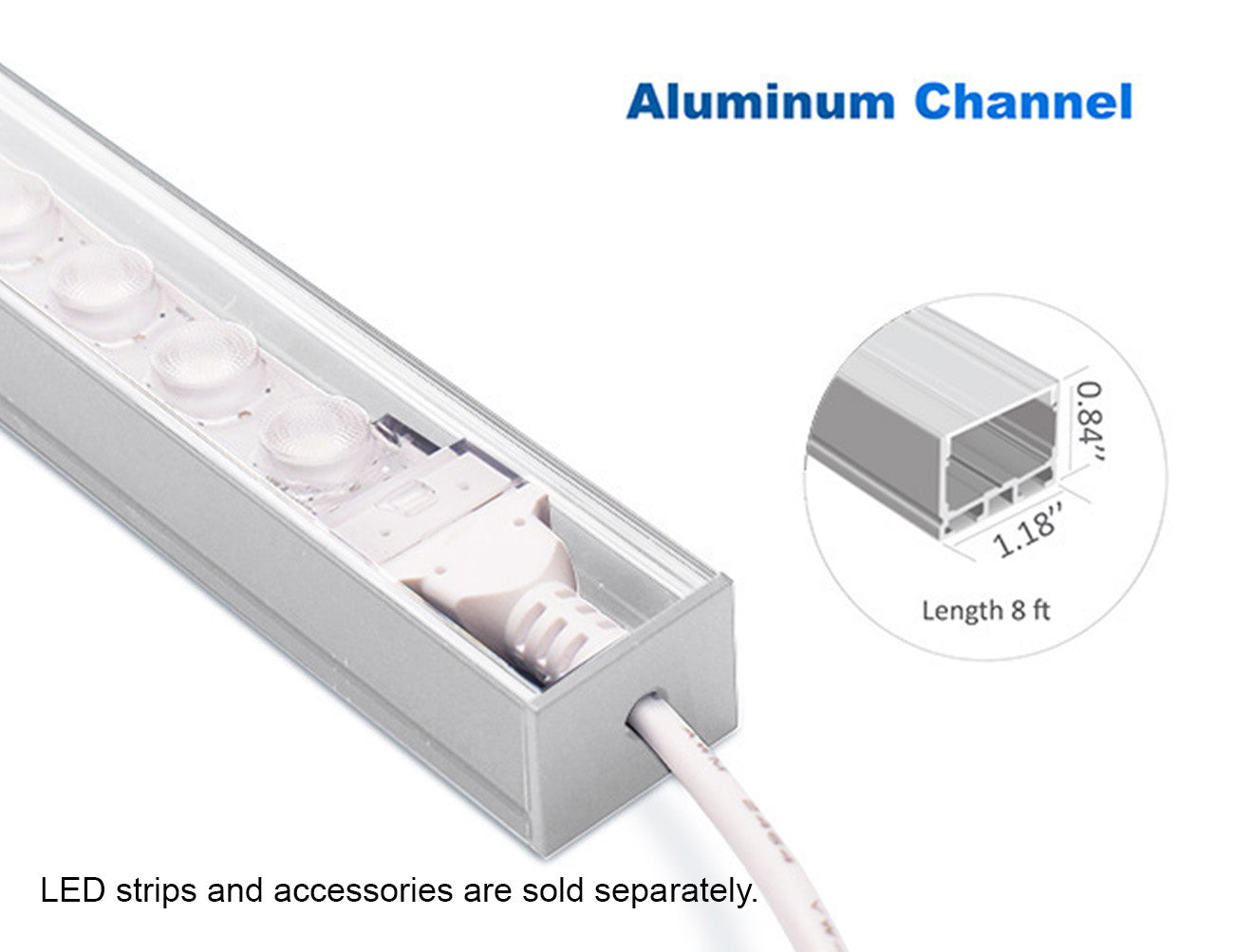 3021 LINEAR - ES 3021 Silver Aluminum Channel + Clear Diffuser - 94"