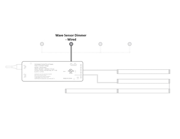Undercabinet Light - Wave Sensor Dimmer - Wired (for LDV/LDL centralized control) - Black