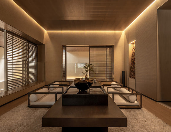 White LED Strip Light VERO3.1 Series flexible LED tape light installed in ceiling coves, creating continuous indirect lighting for a modern architectural interior.