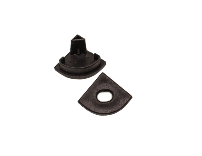 Top view of LED Aluminum Channel ROUND CORNER-S Accessories - YD 1002 End Caps (pair, black color) for aluminum extrusions.