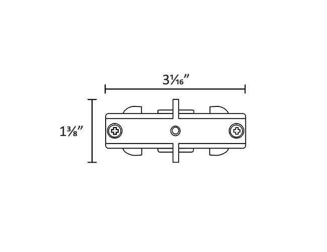 Dimensions of Single Circuit Track System - H Type - Mini Joiner.