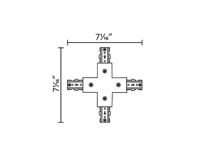 Dimensions of Single Circuit Track System - H Type - + Connector.