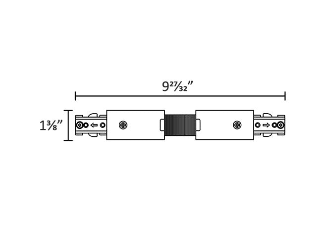 Dimensions of Single Circuit Track System - H Type - Flexible Connector.