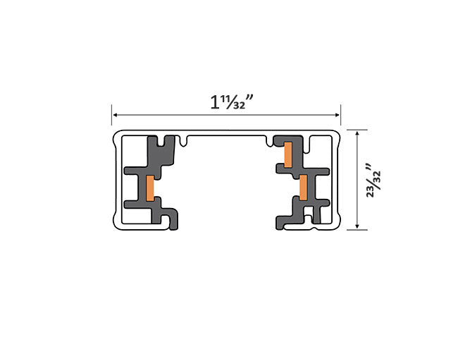 Dimensions of Single Circuit Track System - H Type - Single Circuit Track.