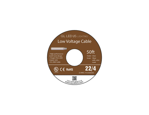 Top view of 22AWG RGB 4 Conductor Wire - Clear 50ft.