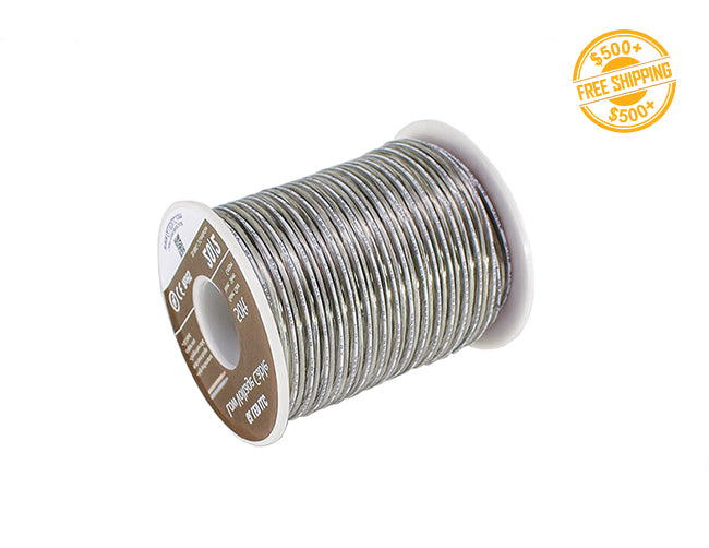 Side view of 20AWG DC 2 Conductor Wire - Clear 50ft. A label of free shipping for orders over $500 is shown as well.