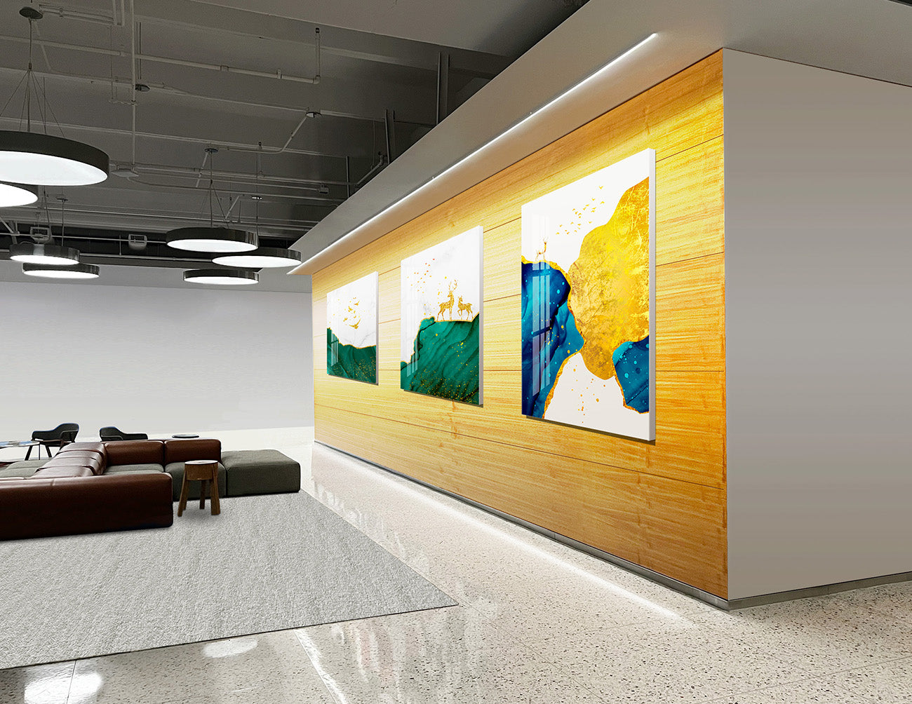 2321 wall washer LED lights are used for indoor gallery illumination.