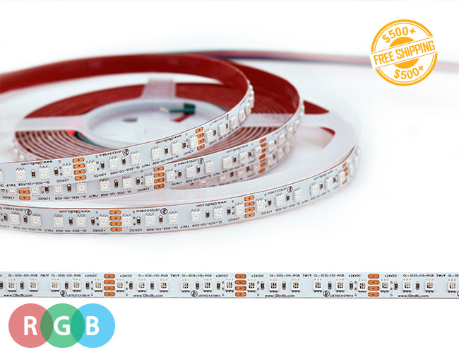 A roll of LED strip light changing color RGB SUPER series 24V 7W/ft