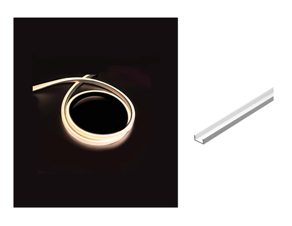 The aluminum channel for surface mounting the 3D neon LED lights.