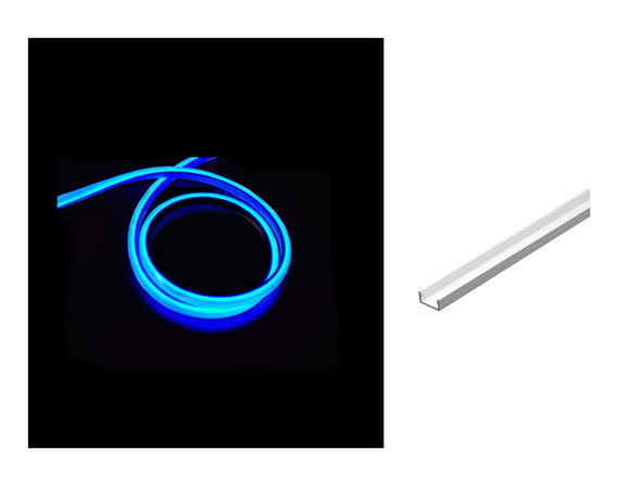 The aluminum channel for surface mounting the 3D neon LED lights.