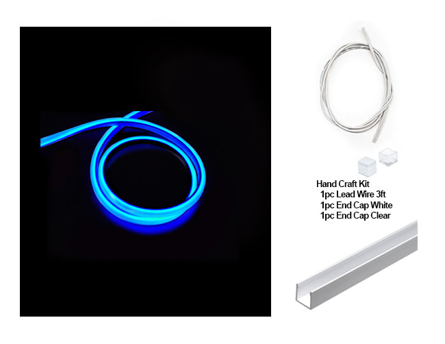 The 3D neon LED lights, a hand craft kit, and a deep aluminum channel.