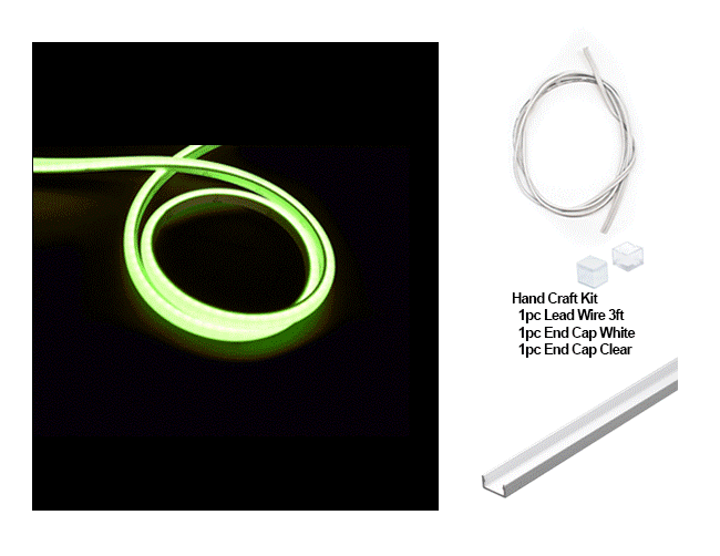 The 3D neon LED lights, a hand craft kit, and an aluminum channel.