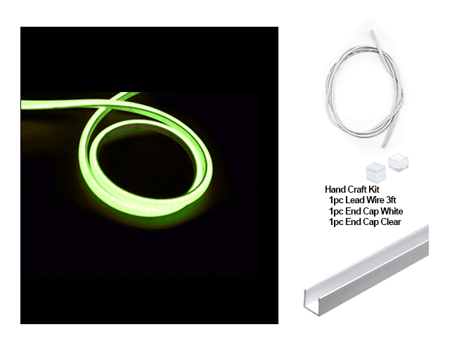 The 3D neon LED lights, a hand craft kit, and a deep aluminum channel.