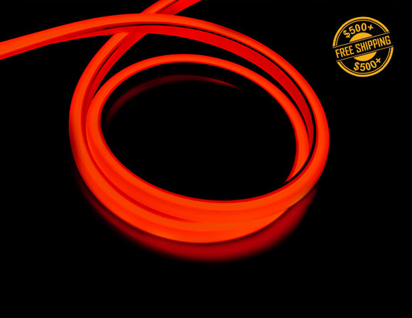 The 3D neon LED lights that are red.