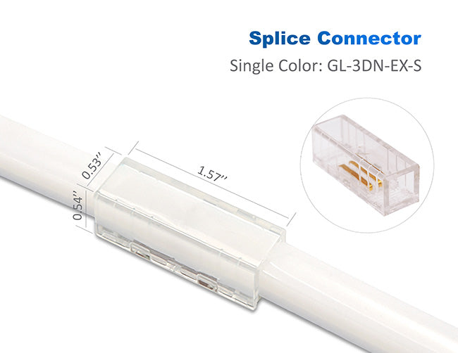 Dimensions of LED 3D Neon Light Accessories - Splice Connector.