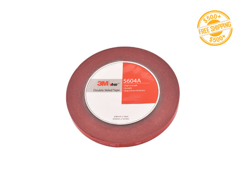 Top view of 3M VHB double sided tape 3/8"; a label of free shipping for orders over $500 is shown as well.