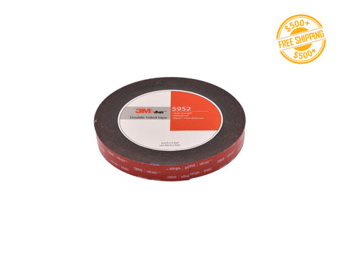 Top view of 3M VHB double sided tape 5/8"; a label of free shipping for orders over $500 is shown as well.